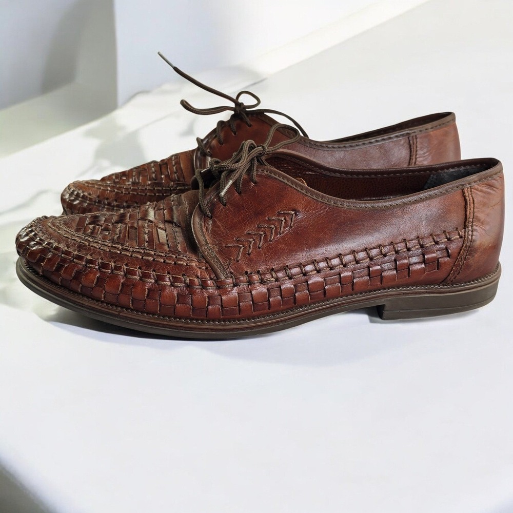 Red Butler Woven Leather Loafers Men Dress Shoes Made‎ in Italy  44 (10.5-11 US)